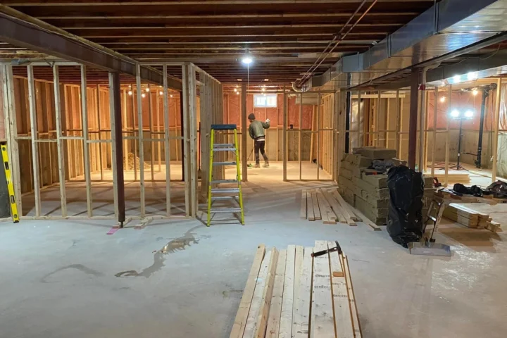 Basement finishing project by Lux Con Construction Inc.