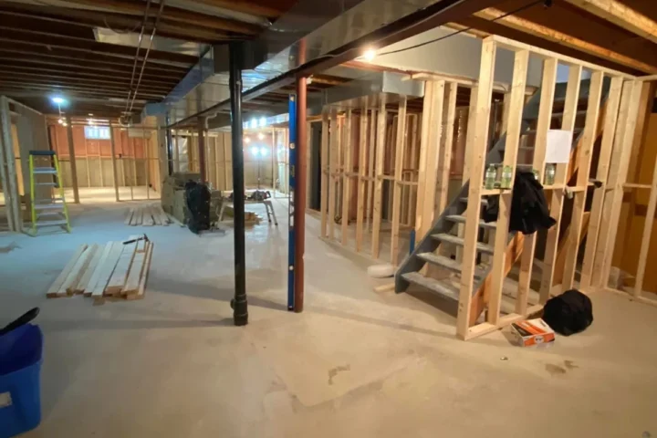 Basement finishing project by Lux Con Construction Inc.