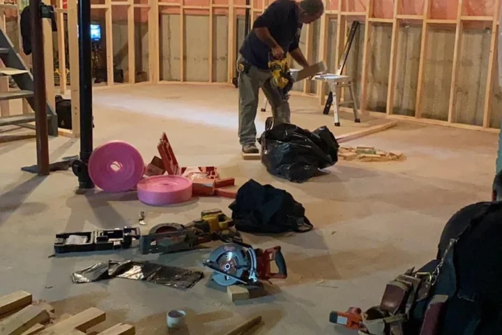 Basement finishing project by Lux Con Construction Inc.