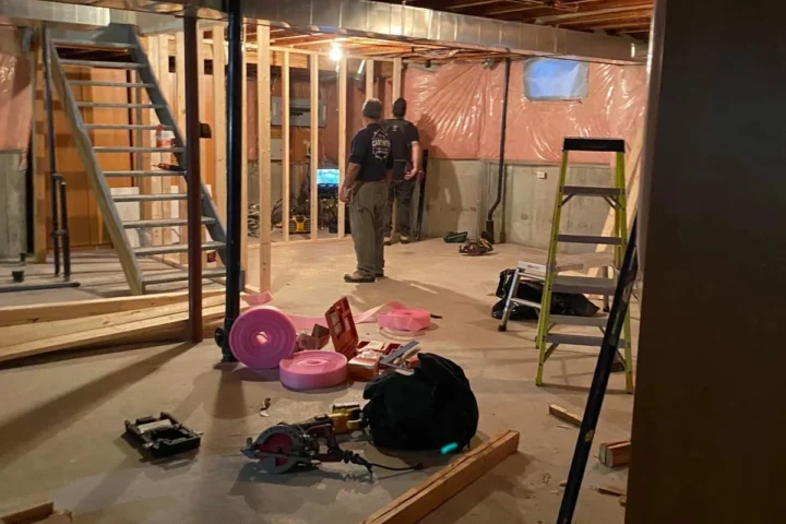 Basement finishing project by Lux Con Construction Inc.