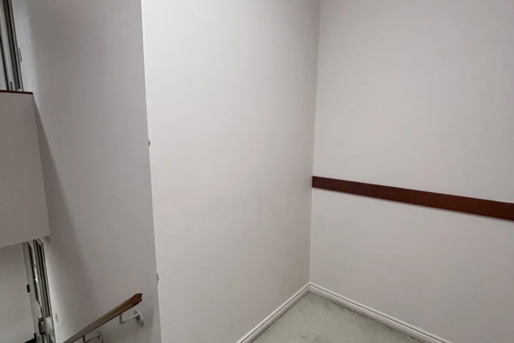 Interior wall before accessibility lift installation