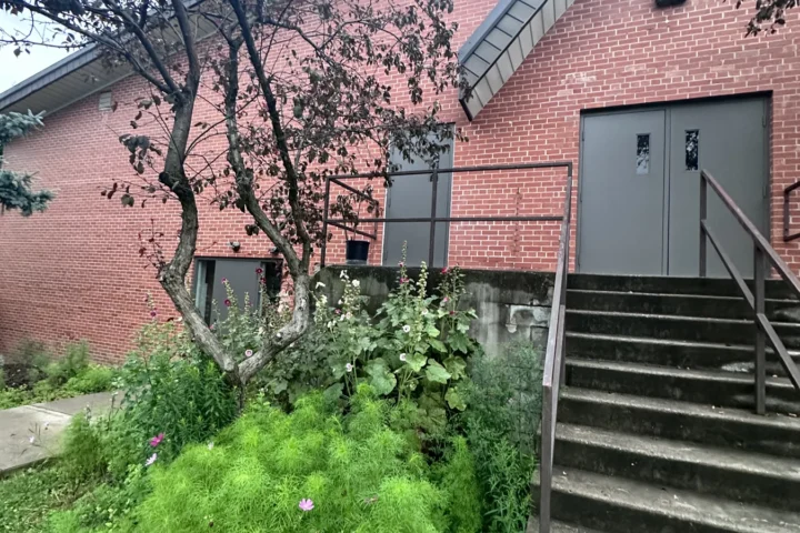 Exterior stairs before accessibility improvements
