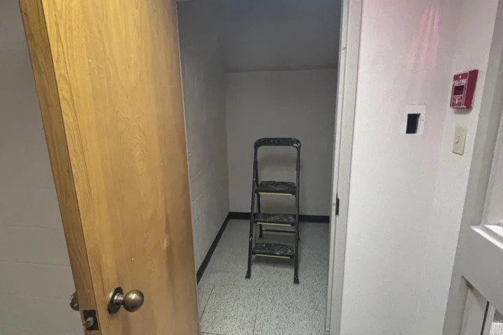 Interior room before accessibility lift installation