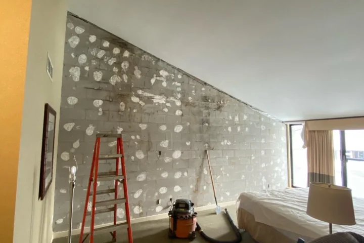 Room wall preparation before renovation
